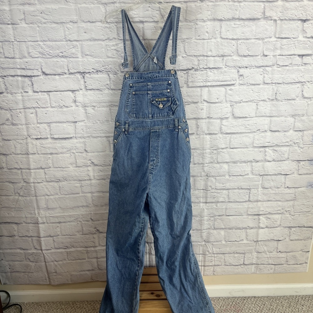Vintage 90s No Excuses Denim Indie Streetwear Thrashed Overalls Size M READ
